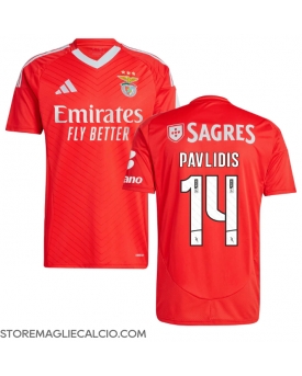 Benfica Vangelis Pavlidis #14 Maglia Gara Casa Repliche 2024-25